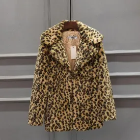 Women's Fall & Winter Leopard Daily Faux Fur Coat