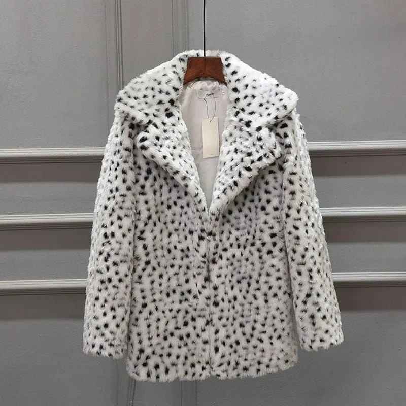 Women's Fall & Winter Leopard Daily Faux Fur Coat