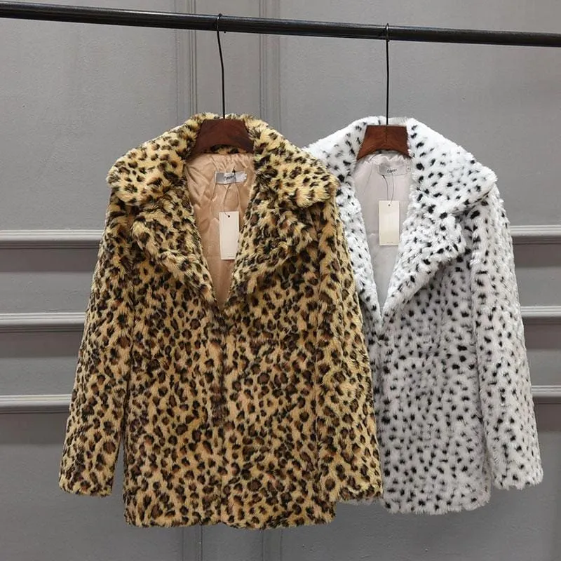 Women's Fall & Winter Leopard Daily Faux Fur Coat