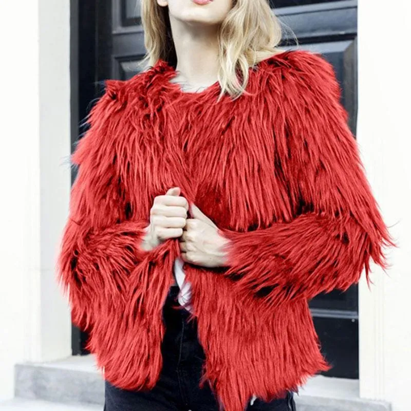 Women's Winter Daily Fashion Street Faux Fur Coat