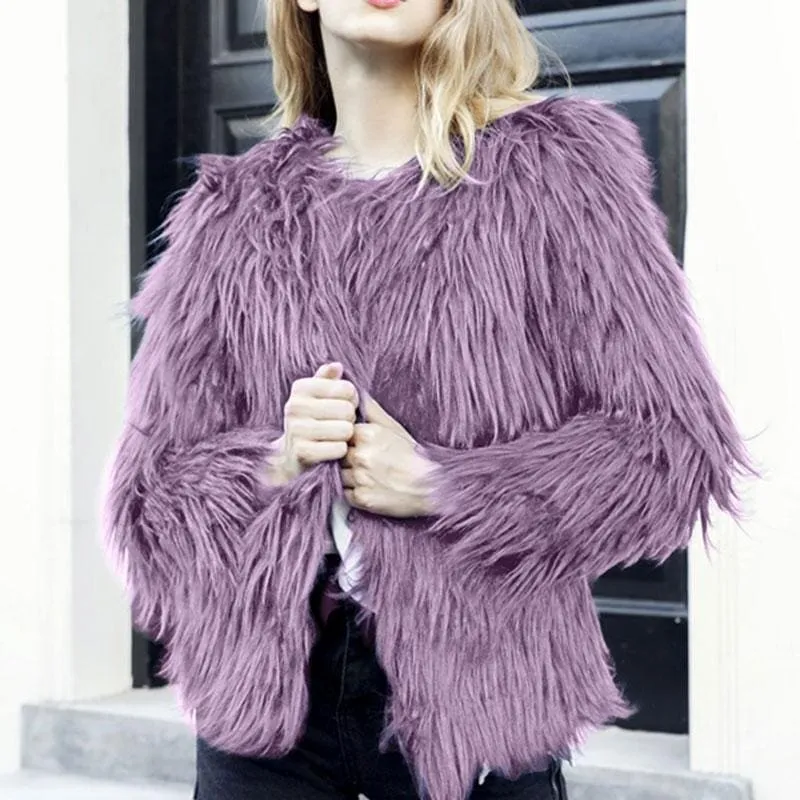 Women's Winter Daily Fashion Street Faux Fur Coat